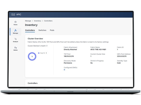 Cisco APIC inventory dashboard 