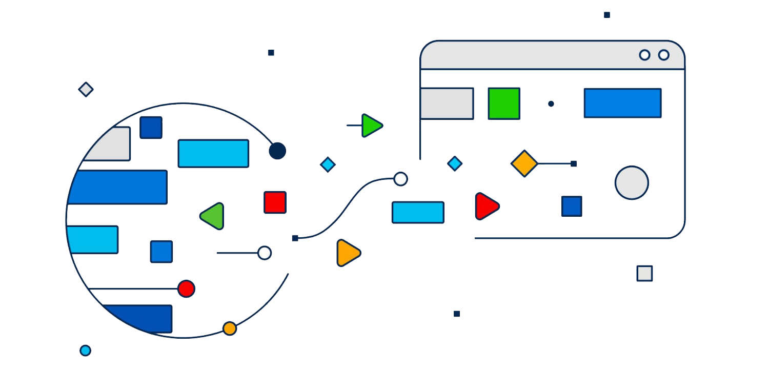 illustration of data flow, transparent background.