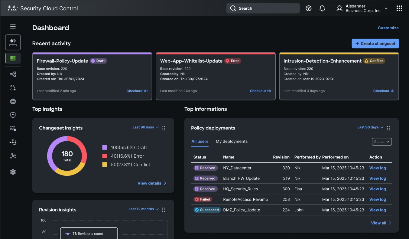 Cisco Security Cloud Control dashboard 