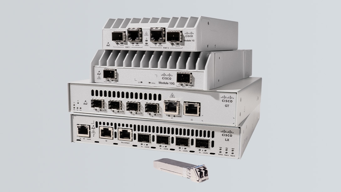 Cisco Provider Connectivity Assurance sensors, including Module 1G, 10G, LX-S, GT, and an SFP
