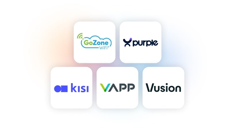 Find Cisco-approved integrations, such as GoZone WiFi, Purple, Kisi, VAPP, and Vusion on Cisco Networking App Marketplace