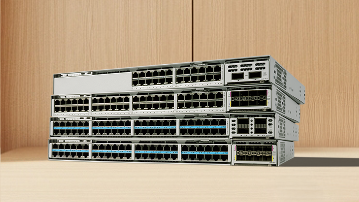 Stack of four Cisco Meraki switches